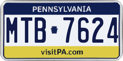 PA license plate MTB7624