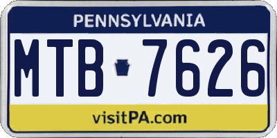 PA license plate MTB7626