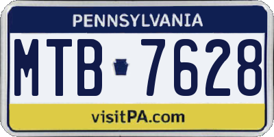 PA license plate MTB7628