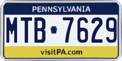 PA license plate MTB7629