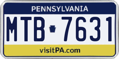 PA license plate MTB7631