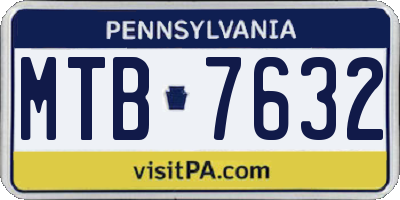 PA license plate MTB7632