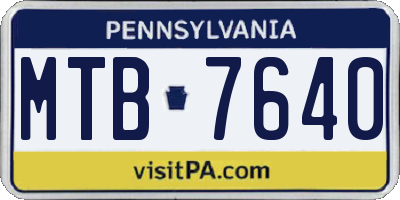 PA license plate MTB7640