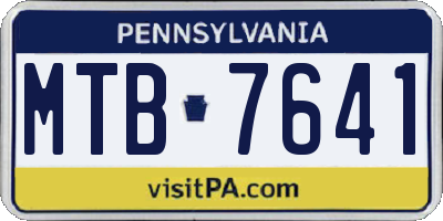 PA license plate MTB7641