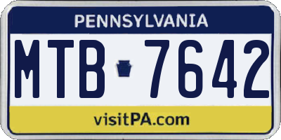 PA license plate MTB7642