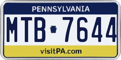 PA license plate MTB7644