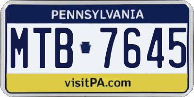 PA license plate MTB7645