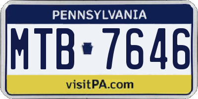 PA license plate MTB7646
