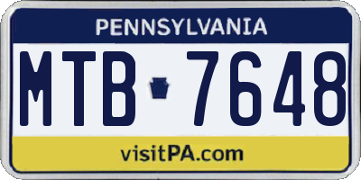 PA license plate MTB7648