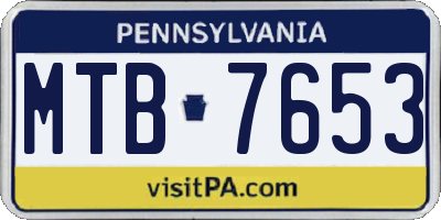 PA license plate MTB7653
