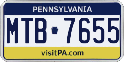 PA license plate MTB7655