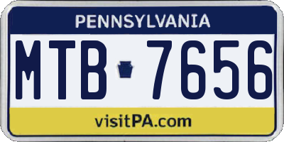PA license plate MTB7656