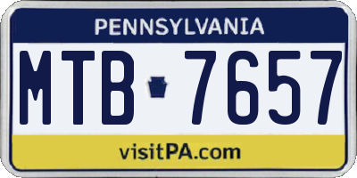 PA license plate MTB7657