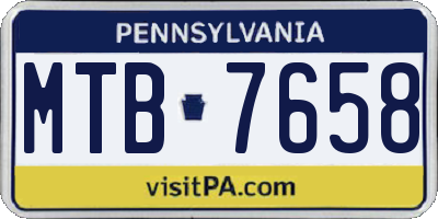 PA license plate MTB7658