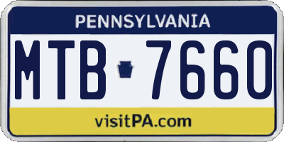 PA license plate MTB7660