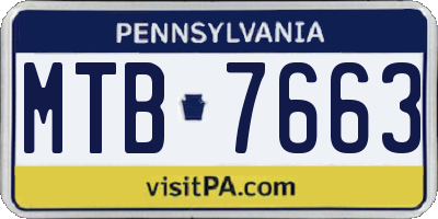 PA license plate MTB7663