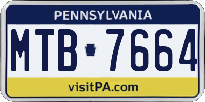 PA license plate MTB7664