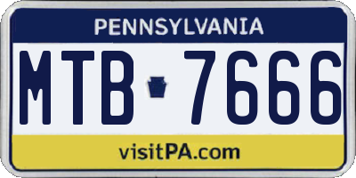 PA license plate MTB7666