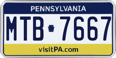 PA license plate MTB7667