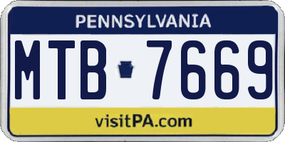 PA license plate MTB7669