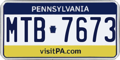 PA license plate MTB7673