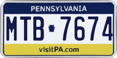 PA license plate MTB7674