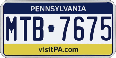 PA license plate MTB7675