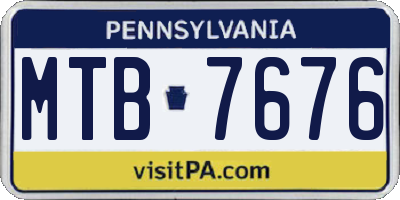 PA license plate MTB7676