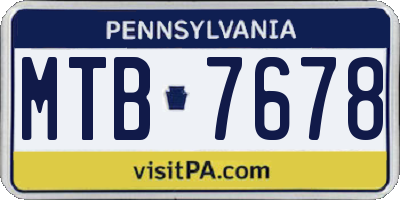 PA license plate MTB7678
