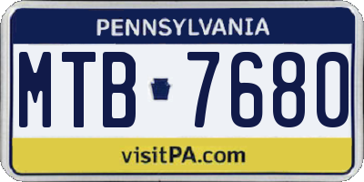 PA license plate MTB7680