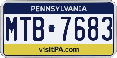 PA license plate MTB7683