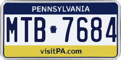 PA license plate MTB7684