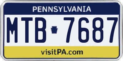 PA license plate MTB7687