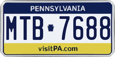 PA license plate MTB7688