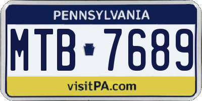 PA license plate MTB7689