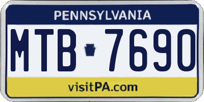 PA license plate MTB7690