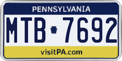 PA license plate MTB7692