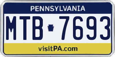 PA license plate MTB7693
