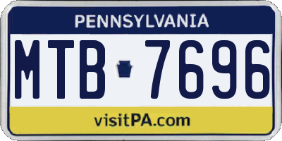 PA license plate MTB7696