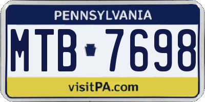 PA license plate MTB7698