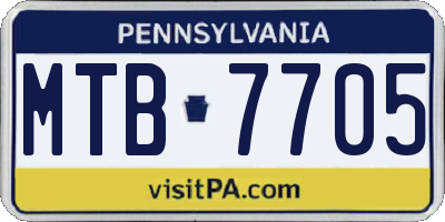 PA license plate MTB7705