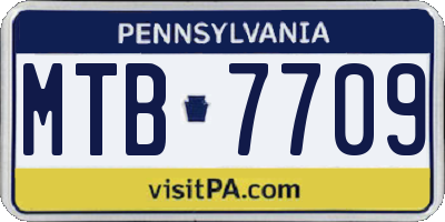 PA license plate MTB7709