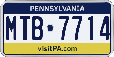 PA license plate MTB7714