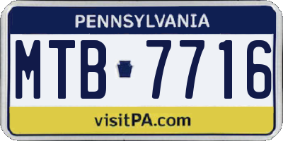 PA license plate MTB7716