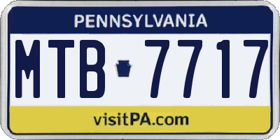 PA license plate MTB7717