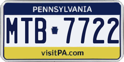 PA license plate MTB7722