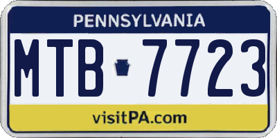 PA license plate MTB7723
