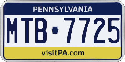 PA license plate MTB7725