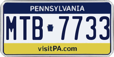 PA license plate MTB7733