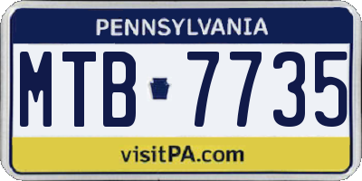 PA license plate MTB7735